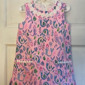 EUC Lilly Pulitzer Girls Night Out Pink Mermaid Toddler Shift Dress 4T